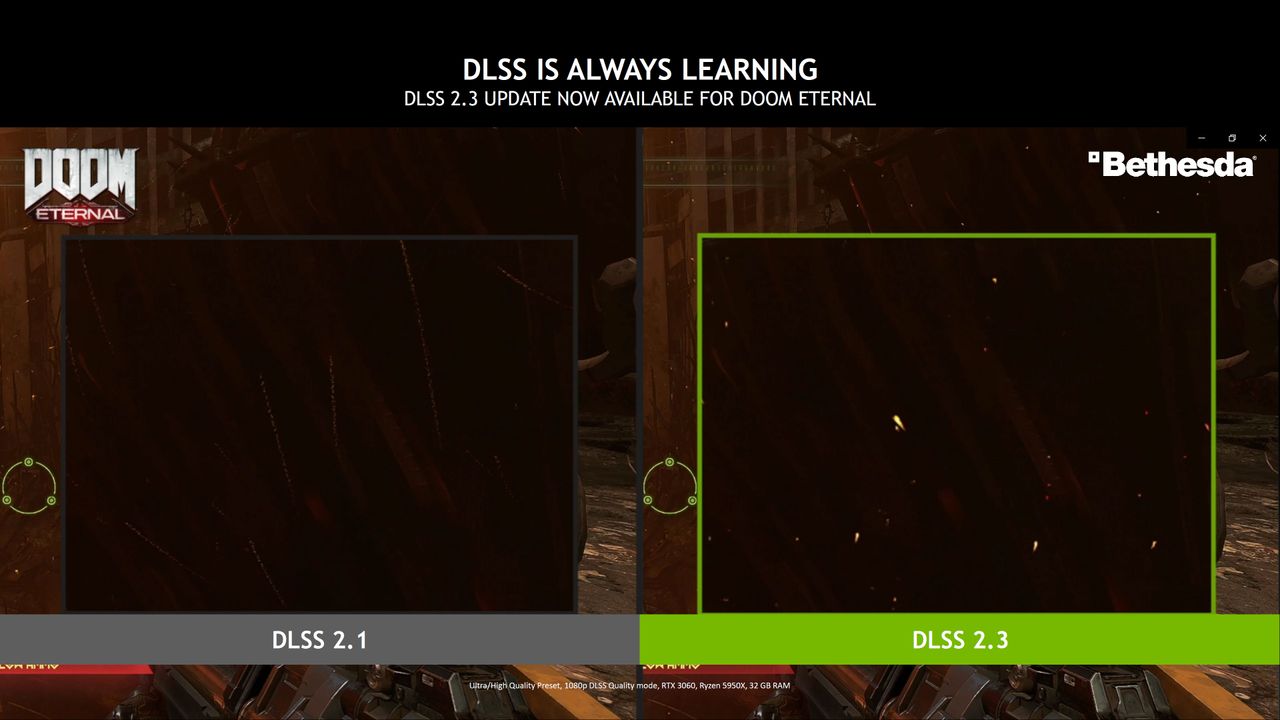 Nvidia DLSS 2.3 in Cyberpunk and Doom Eternal