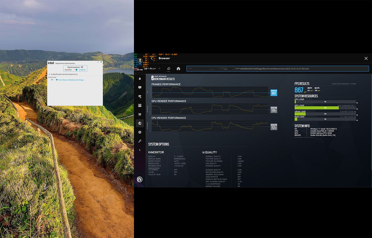Rainbow Six Siege Intel Application Optimization Comparison