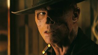 A close up of The Ghoul scowling in Fallout season 2 episode 6