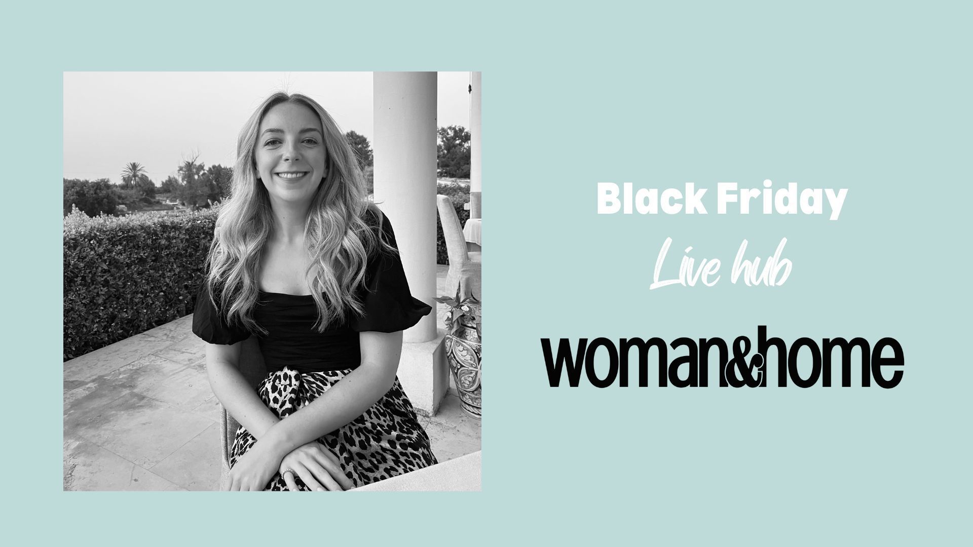 Caroline Parr on a woman&home Black Friday live hub background