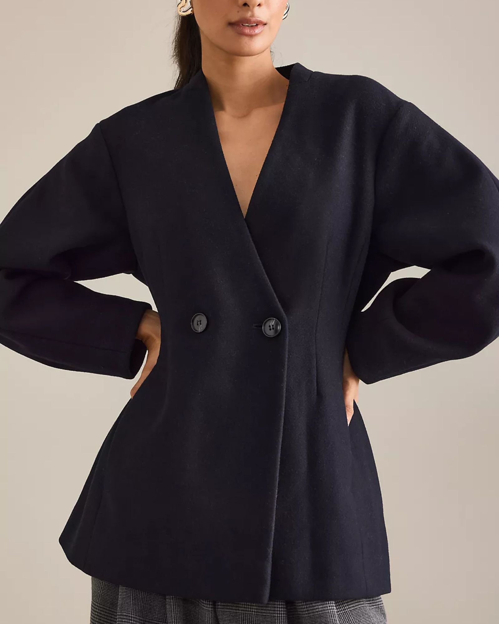 Anthropologie By Anthropologie Collarless Hourglass Blazer