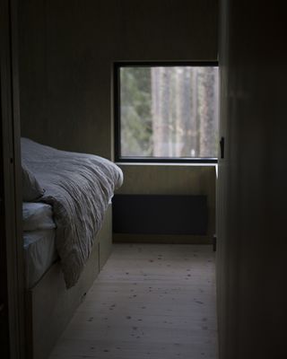 inside room in swedish cabin hotel