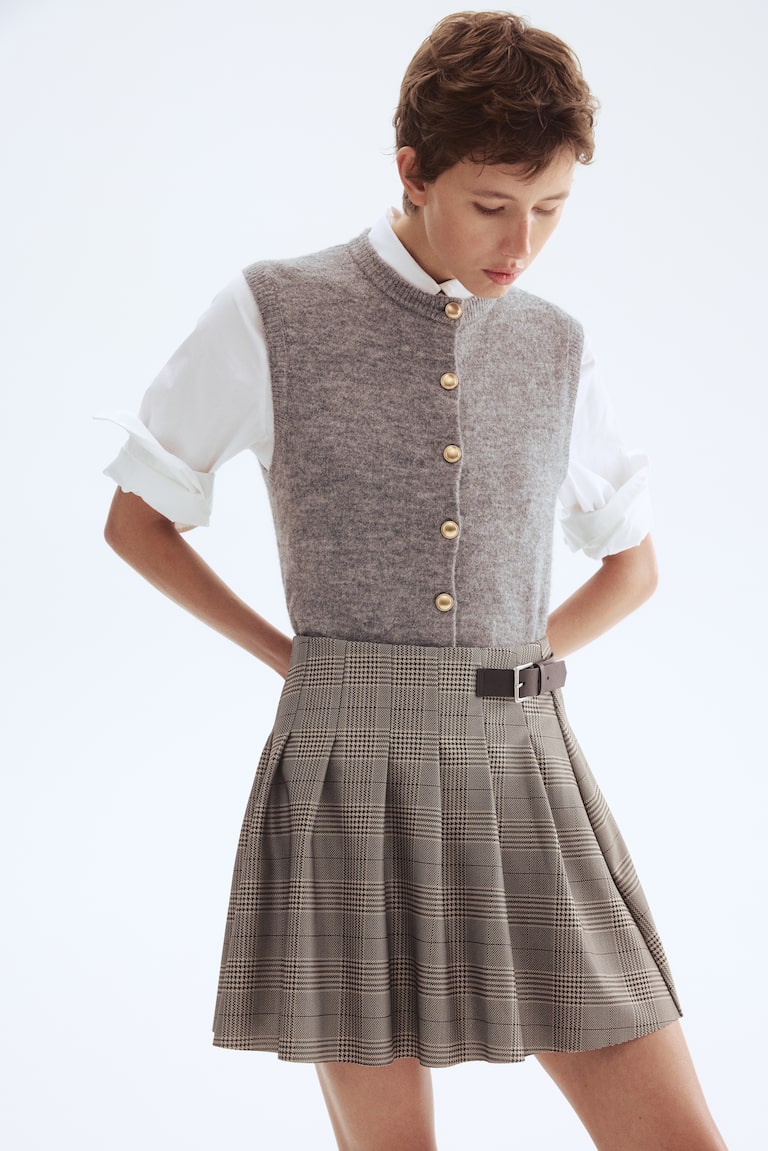 Pleated Mini Skirt