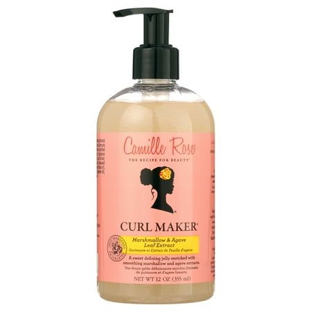 Camille Rose Curl Maker Define & Style Hair Styling Gel With Marshmallow Extract & Agave Leaf Extract, 12oz