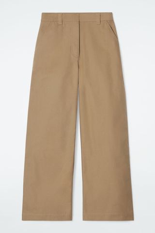 Wide-Leg Canvas Utility Pants