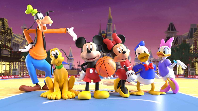 Disney characters on the Dunk the Halls NBA Game