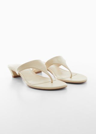 Kitten-Heel Leather Sandal