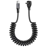 SUNGUY USB C to USB C Coiled Data Cable (Straight to Angled)