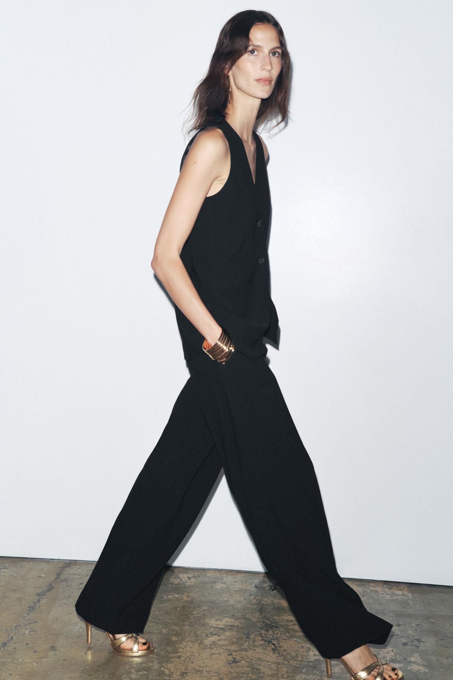 Zw Collection Wide-Leg Darted Trousers