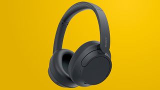 Sony headphones on a coloured background