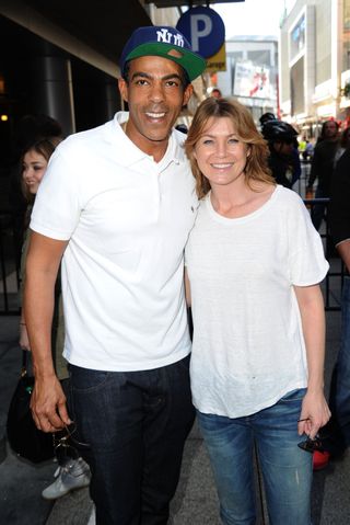 Actress Ellen Pompeo and husband Chris Ivery attend the Lakers Casino Night fundraiser benefiting the Lakers Youth Foundation at Club Nokia on March 10, 2013 in Los Angeles, California.