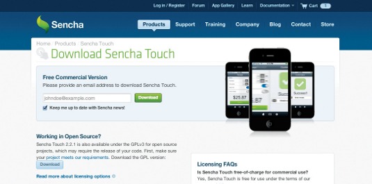 Before starting work, you'll need to download Sencha Touch