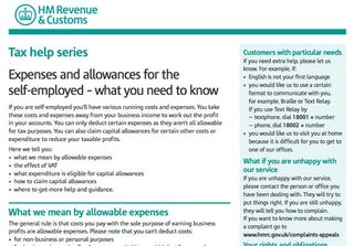 Expenses and allowances for the self-employed