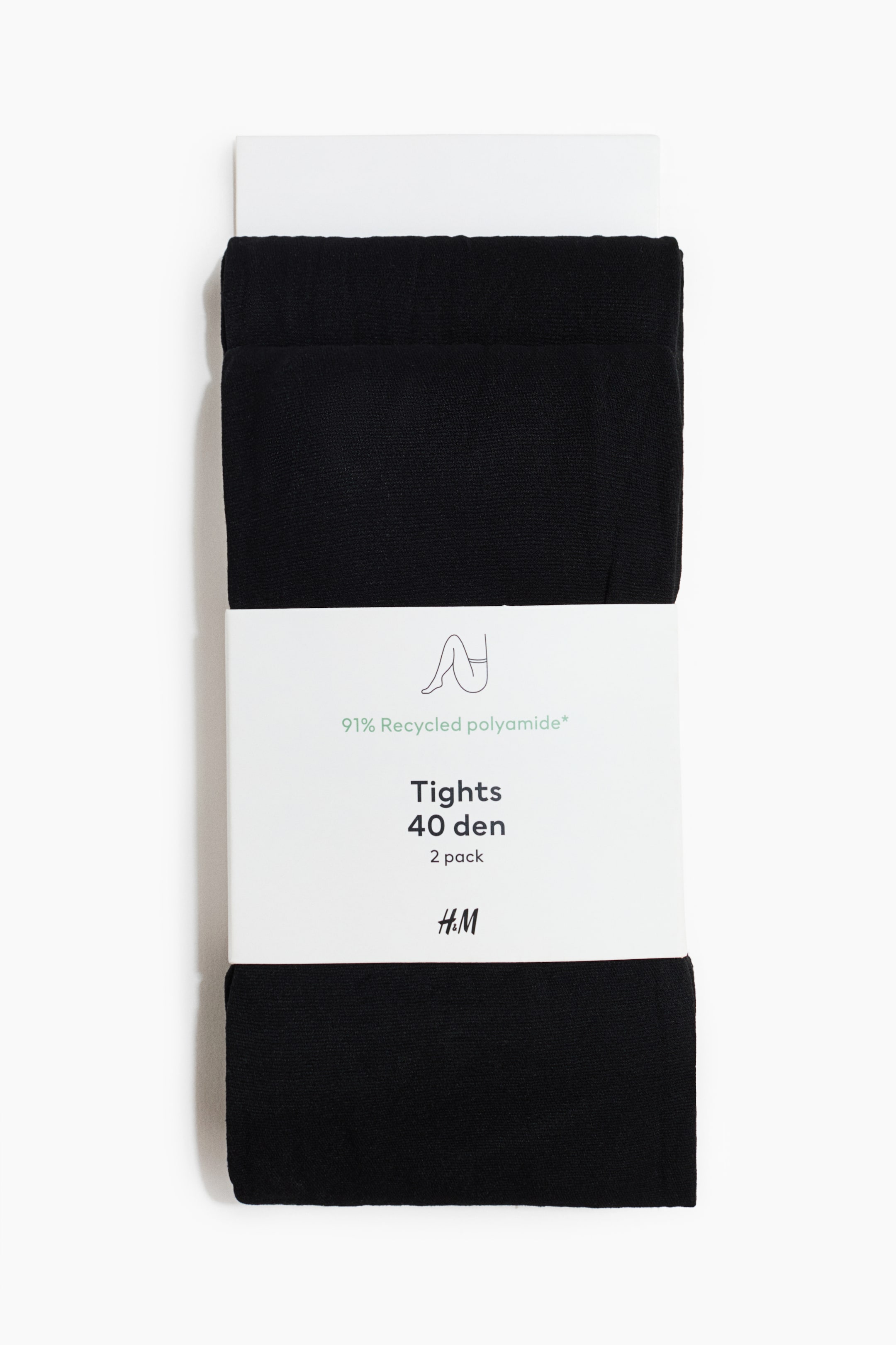 2-Pack 40 Denier Tights - Black