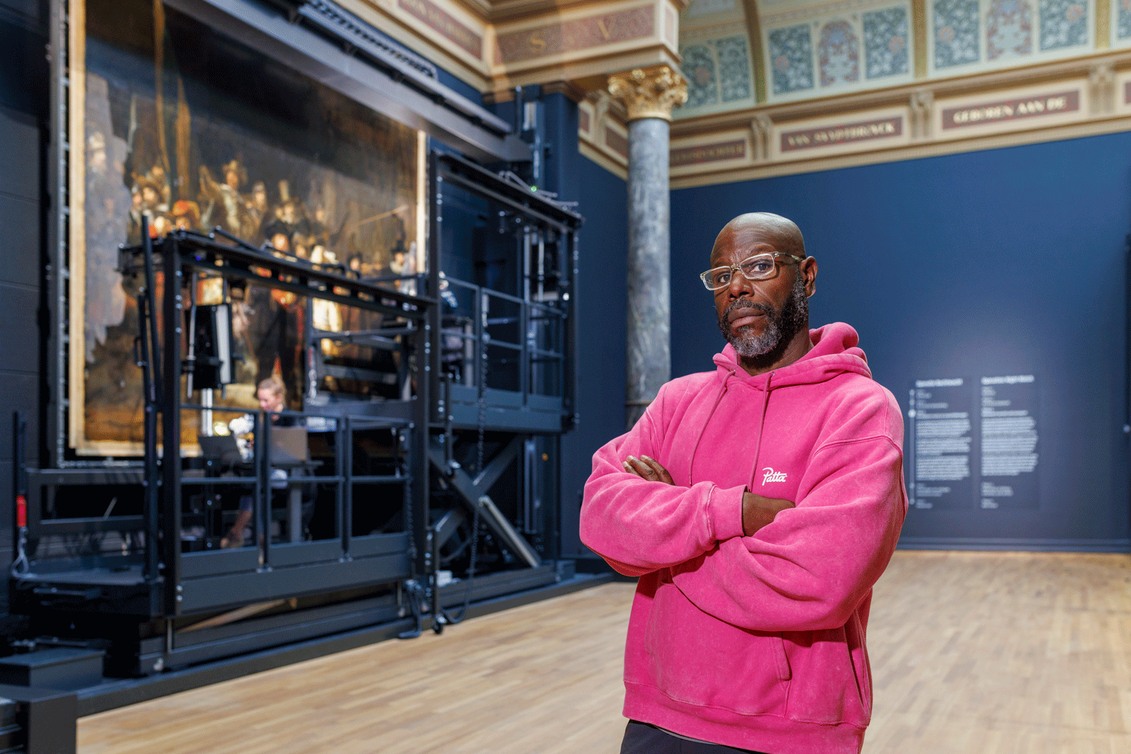 Film director Steve McQueen inside the Rijksmuseum