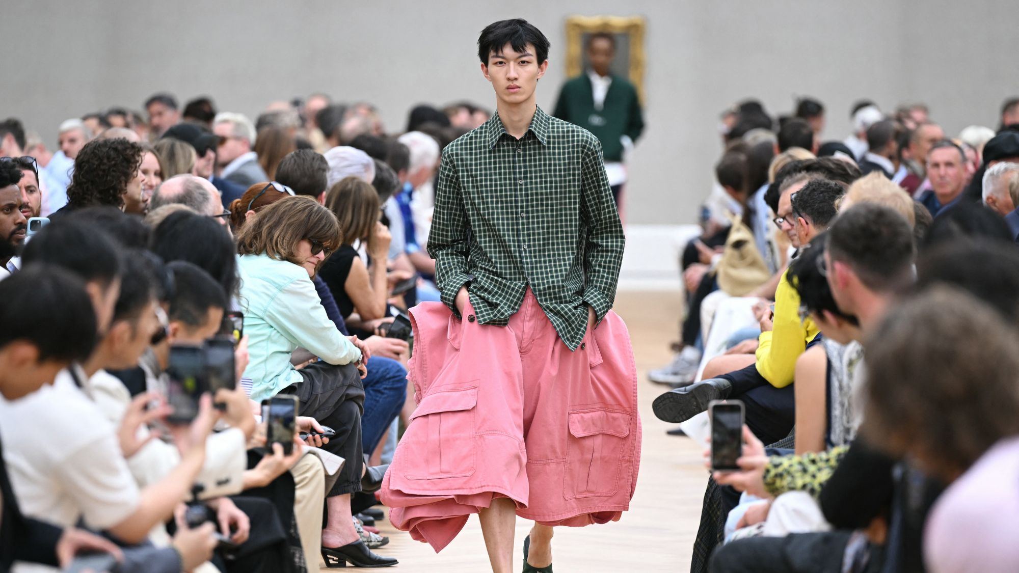 a model at the dior homme ss26 show