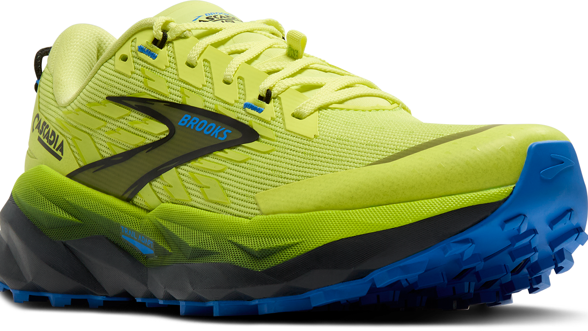 Brooks Cascadia 19 in yellow and blue