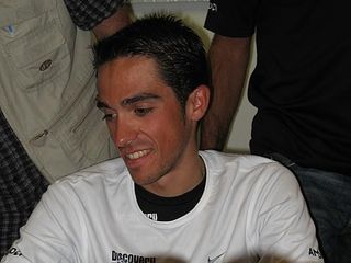 Second placed Alberto Contador