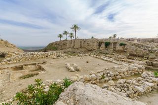 Remains at the site of the ancient city of Megiddo in modern day Israel.