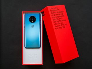 OnePlus 7T in its retail packaging