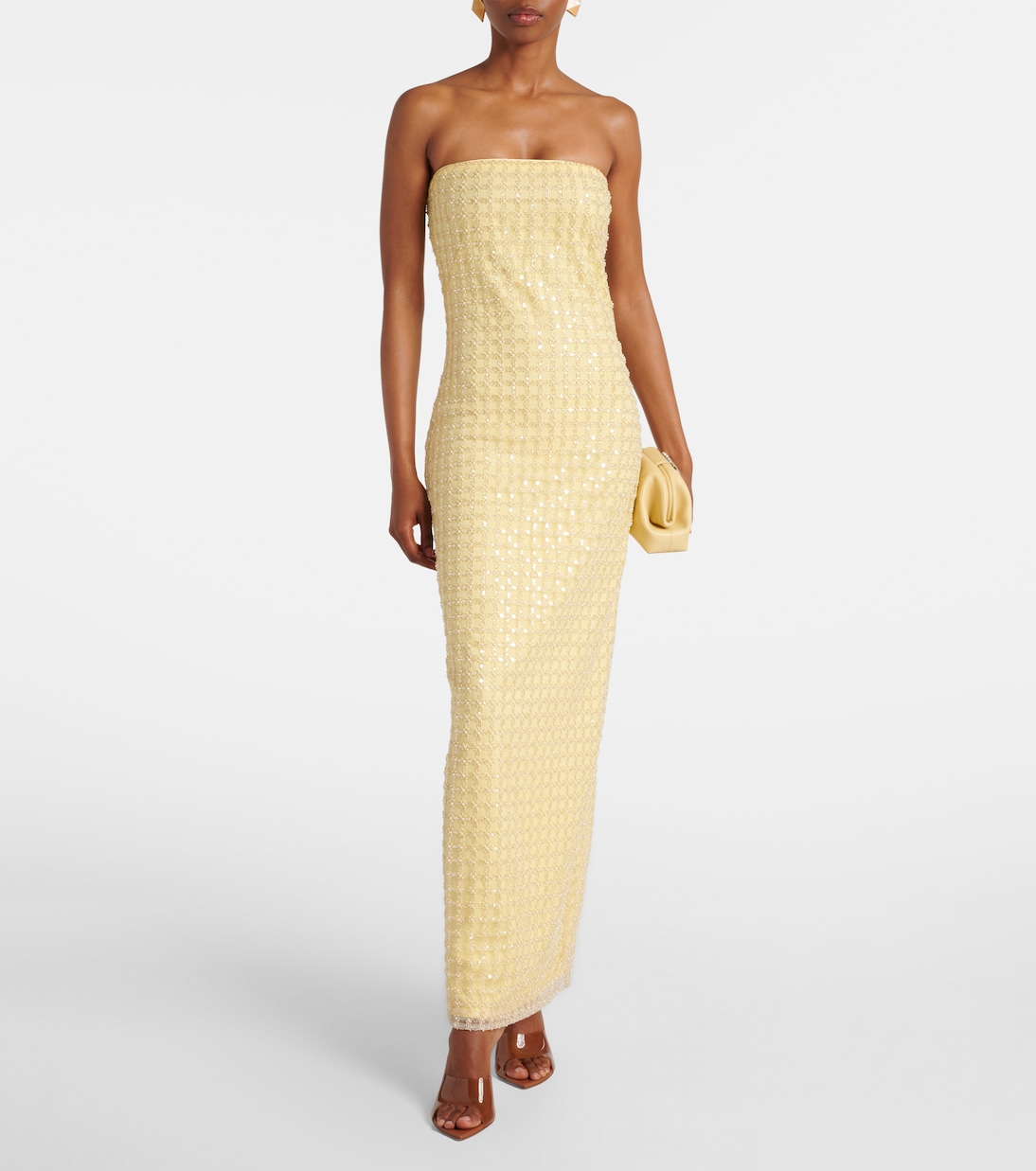 Embellished Strapless Gown