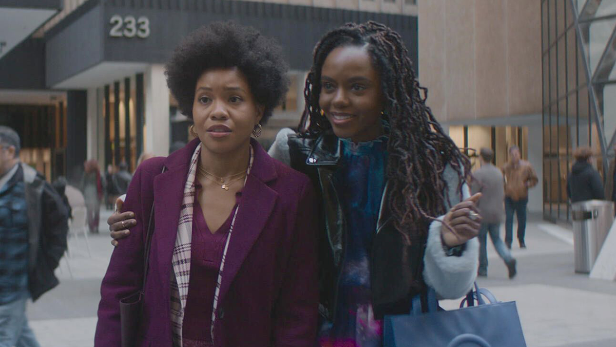 Ashleigh Murray and Sinclair Daniel in The Other Black Girl