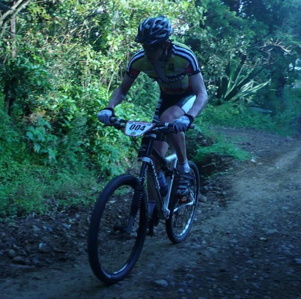 Race leader Ben Sonntag on a climb.