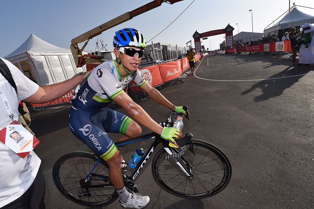 Esteban Chaves (Orica GreenEdge) after his win