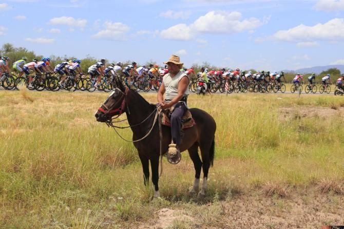 A lone supporter at the Tour de San Luis
