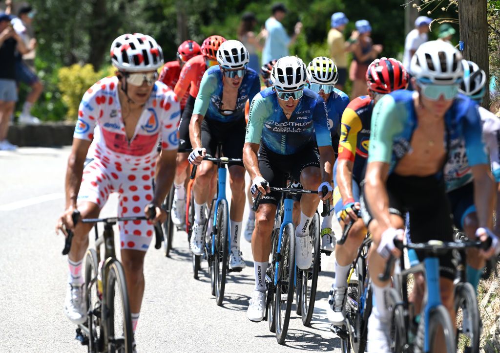 NICE FRANCE JULY 20 Nans Peters of France and Decathlon AG2R La Mondiale Team competes during the 111th Tour de France 2024 Stage 20 a 1328km stage from Nice to Col de la Couillole 1676m UCIWT on July 20 2024 in Nice France Photo by Dario BelingheriGetty Images