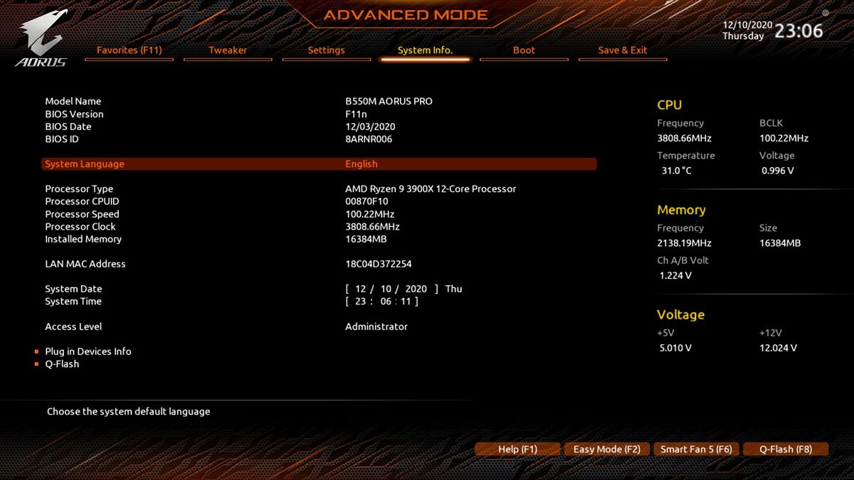 Gigabyte B550M Aorus Pro