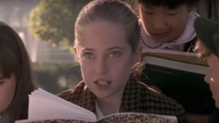 Charlotte Sullivan as Marion Hawthorne reading from Harriet's notebook in Harriet the Spy