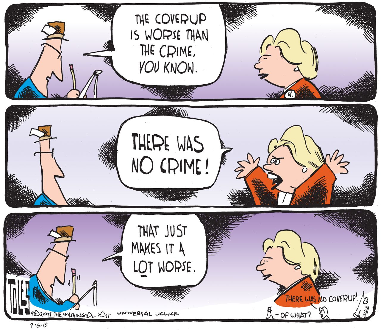 Political cartoon U.S. Hillary Clinton Cover Up