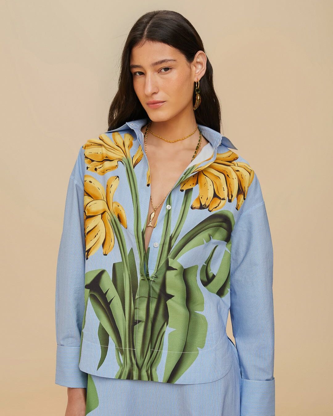 FARM RIO ACTIVE, Blue Banana Cocina Striped Shirt