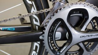 The bike features a 9000 series Dura-Ace crankset