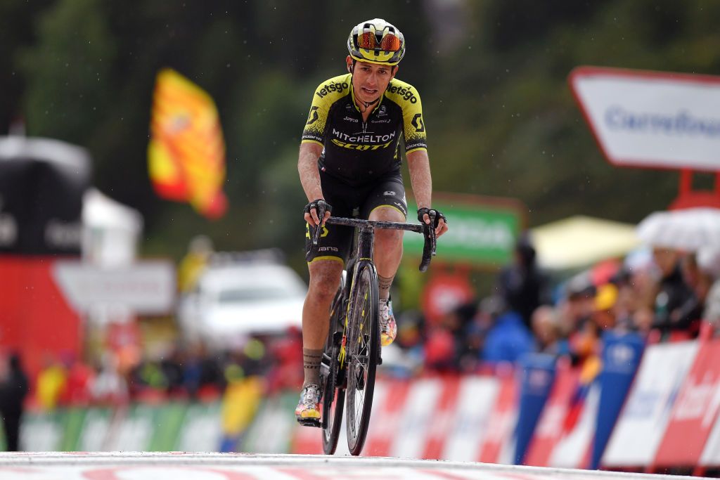 Esteban Chaves crossing the line