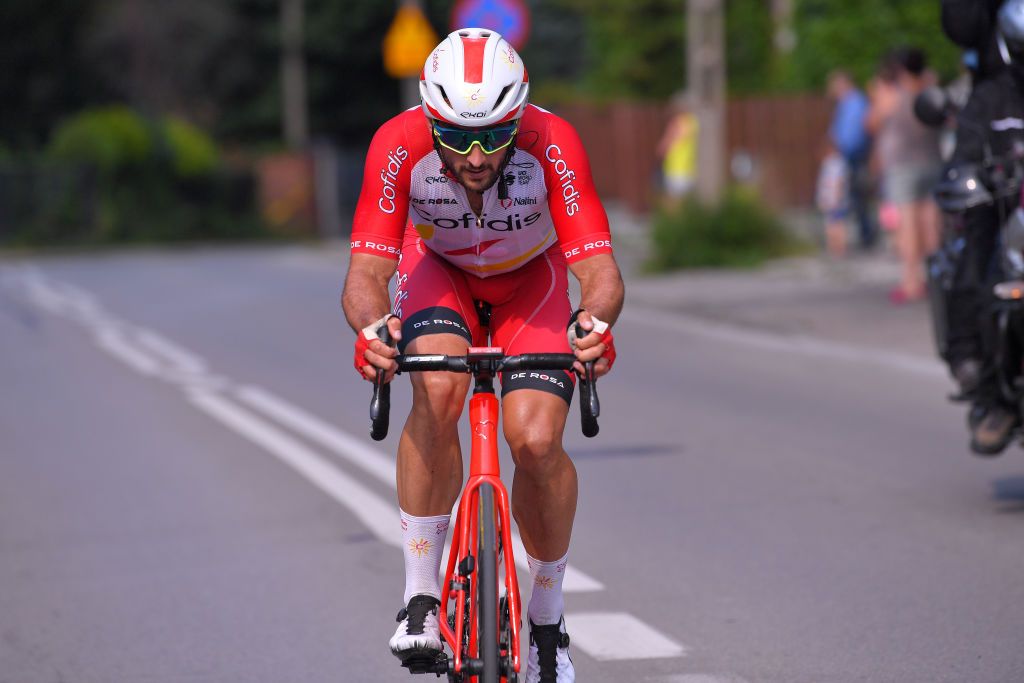 BIELSKOBIALA POLAND AUGUST 07 Nathan Haas of Australia and Team Cofidis Solutions Crdits during the 77th Tour of Poland 2020 Stage 3 a 2031km stage from Wadowice to BielskoBiaa 433m TourdePologne tdp20 on August 07 2020 in BielskoBiala Poland Photo by Luc ClaessenGetty Images