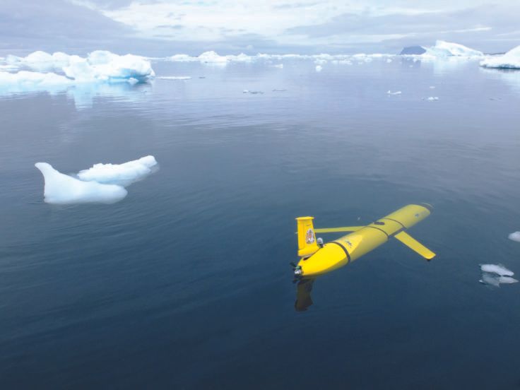 Scientists will deploy two robot gliders like this one to study iceberg A-68a.