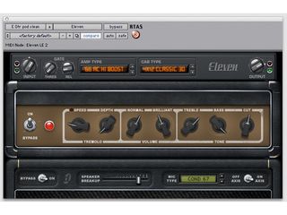 Eleven's interface mimics that of a hardware amp.