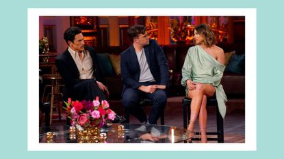 Is Vanderpump Rules on Hulu? Pictured: Tom Sandoval, Tom Schwartz and Raquel Leviss at the Vanderpump Rules season 10 reunion