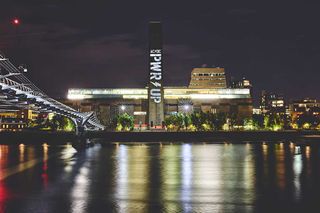 AC/DC projected onto the Tate Modern