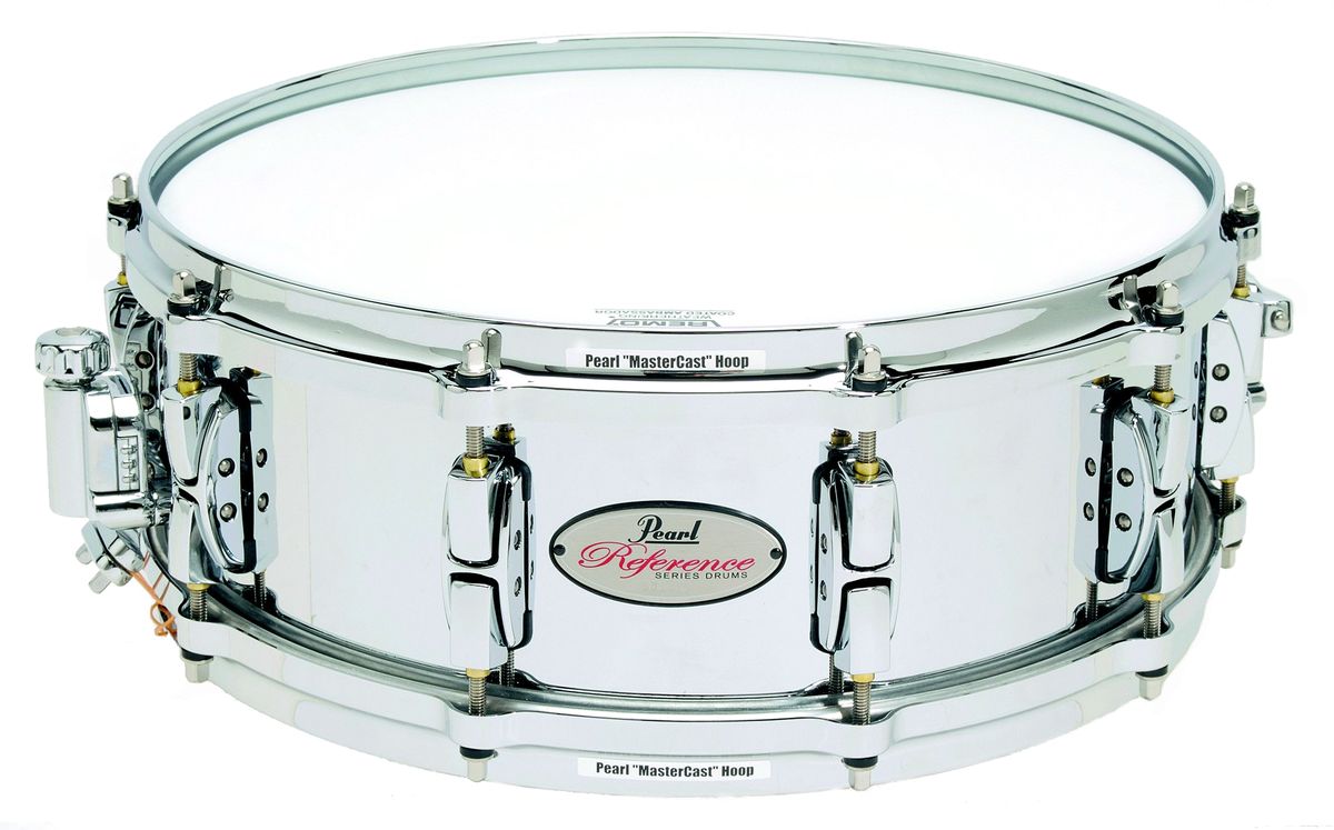 The steel-shelled drums are polished to an immaculate mirror shine.