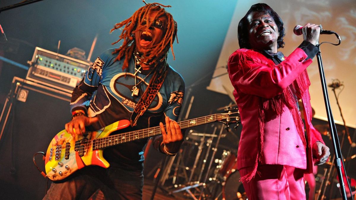 Musician James Brown performs on stage at the Miller Rock Thru Time Celebrating 50 Years of Rock Concert at Roseland September 17, 2004 in New York City.