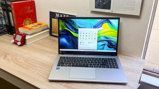 Acer Aspire Go 15 (2024) review unit on a desk running Windows 11