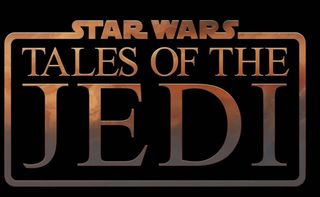 Promotional art for "Star Wars: Tales of the Jedi" depicting the series' title in classic "Star Wars" lettering.
