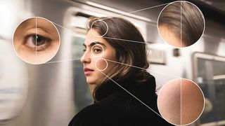 A woman waiting for a train visualizing Cognitive XR processing