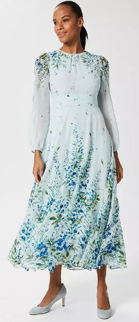 Hobbs Giselle Floral Print Silk Midi Dress | $329/£259 | John Lewis &amp; Partners