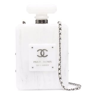 white perfume bottle bag