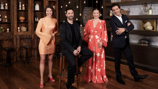 Judges Sofia Levin, Andy Allen, Poh Ling Yeow and Jean Christophe Novelli posing for MasterChef Australia season 17