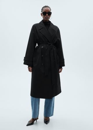 Long Oversized Double-Breasted Trench Coat - Women | Mango United Kingdom